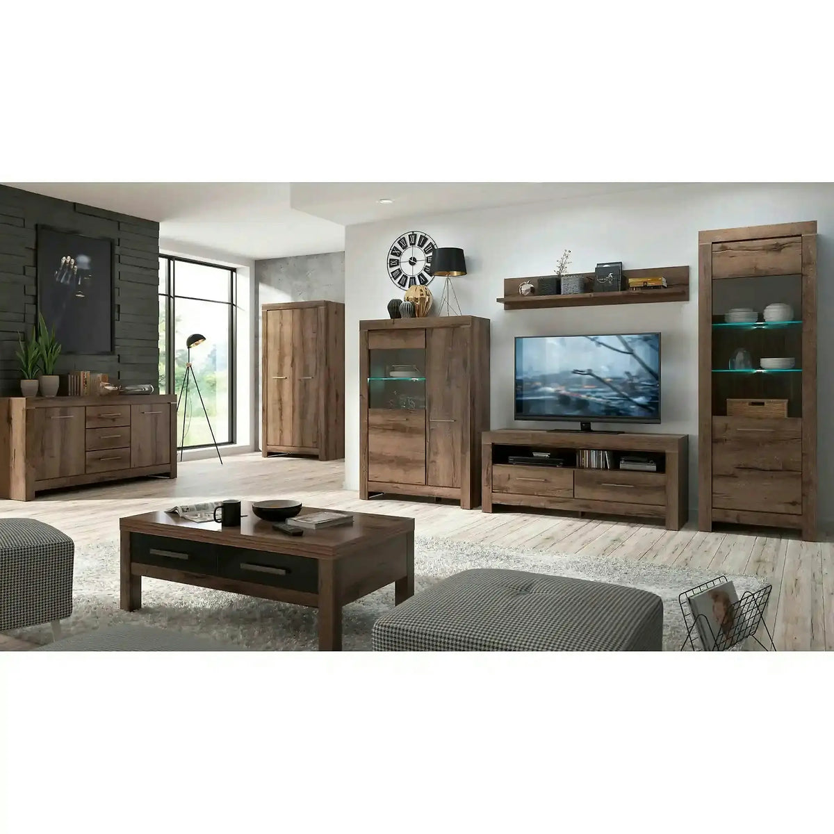 Comoda TV BALIN, stejar, PAL, 140x45x61 cm