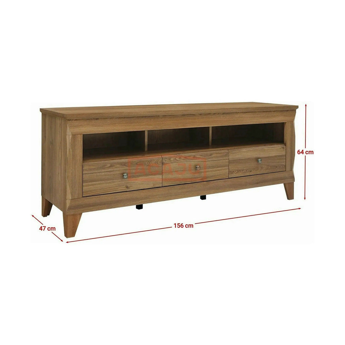 Comoda TV BERGEN RTV3S, stejar auriu, PAL, 156x47x64 cm
