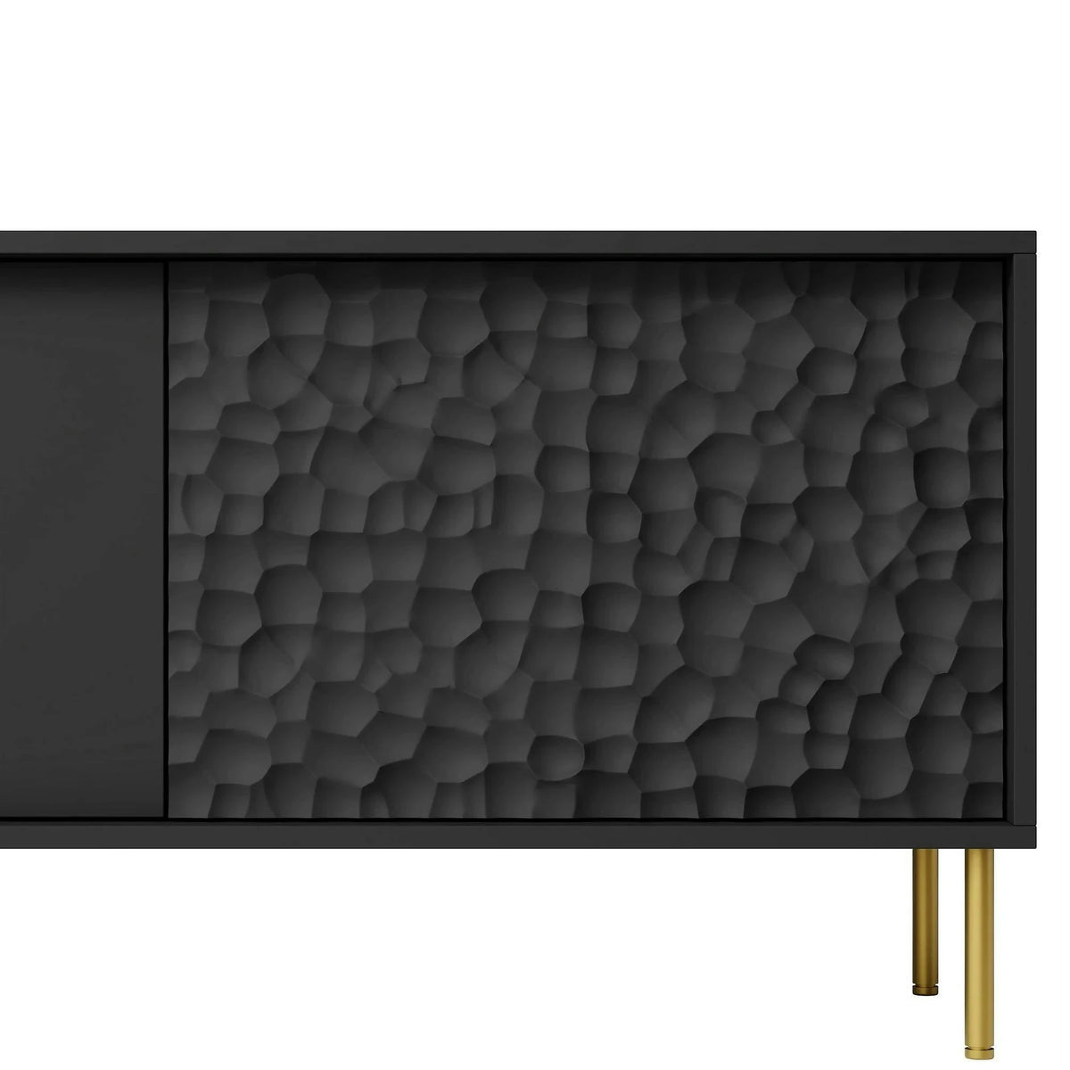 Comoda TV BULLET, negru/auriu, PAL laminat, 180x41x58 cm