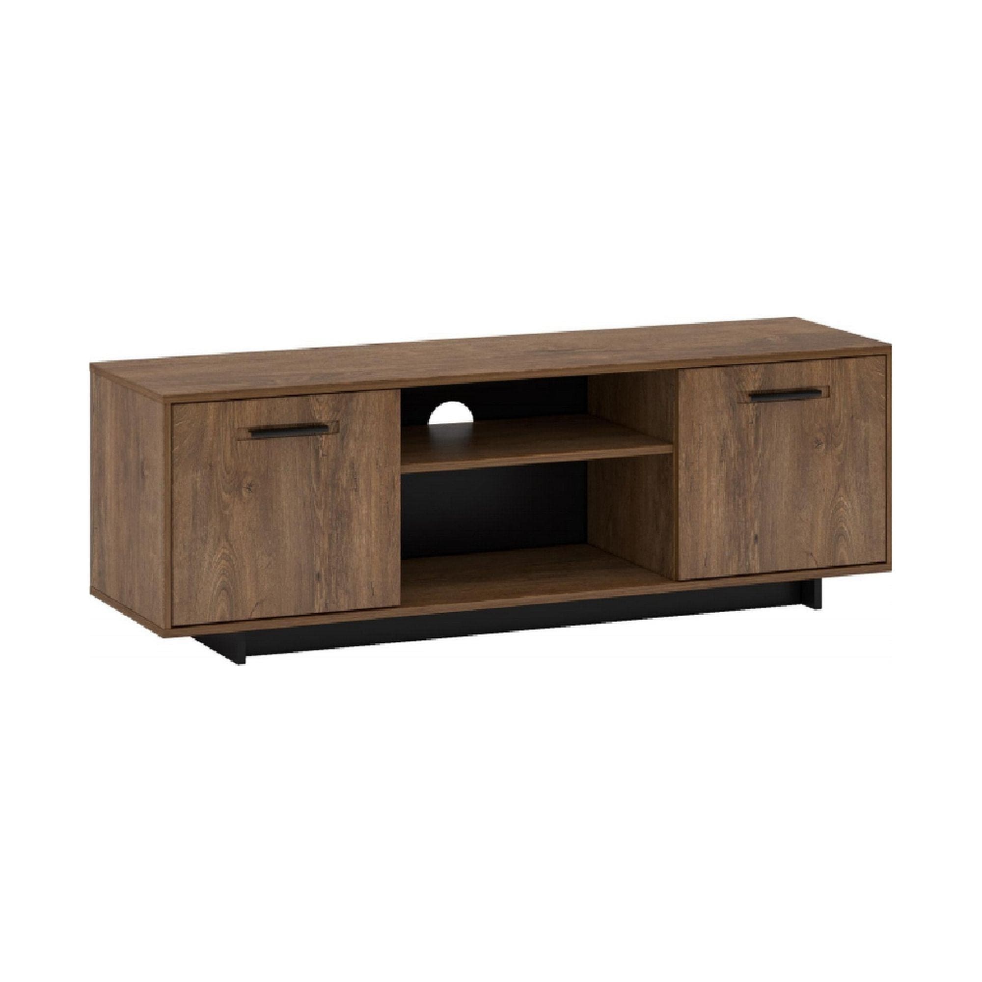 Comoda TV DELIS, stejar bolzano/negru, 150x42x51 cm