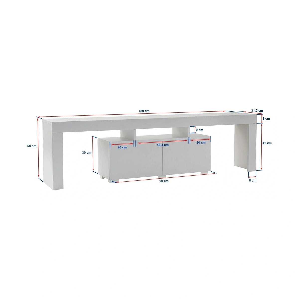 Comoda TV ENCLAVE, pin, PAL, 180x32x50 cm
