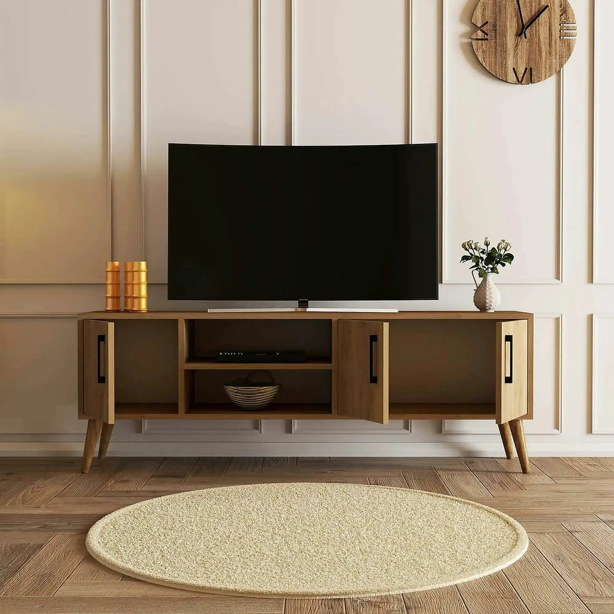 Comoda TV EXXEN, stejar, PAL, 150x34x52 cm