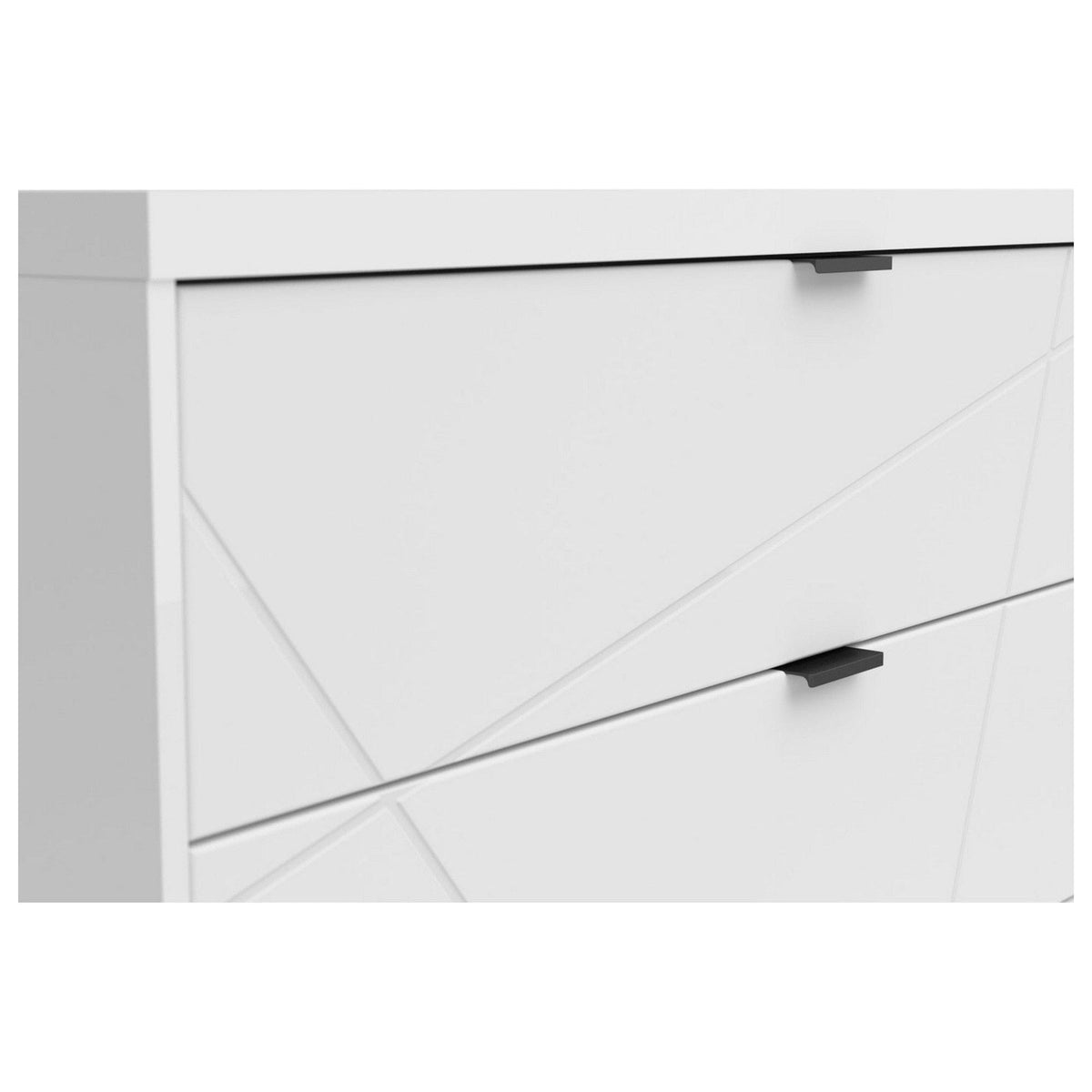 Comoda TV FORN, alb lucios, PAL, 156x43x61 cm