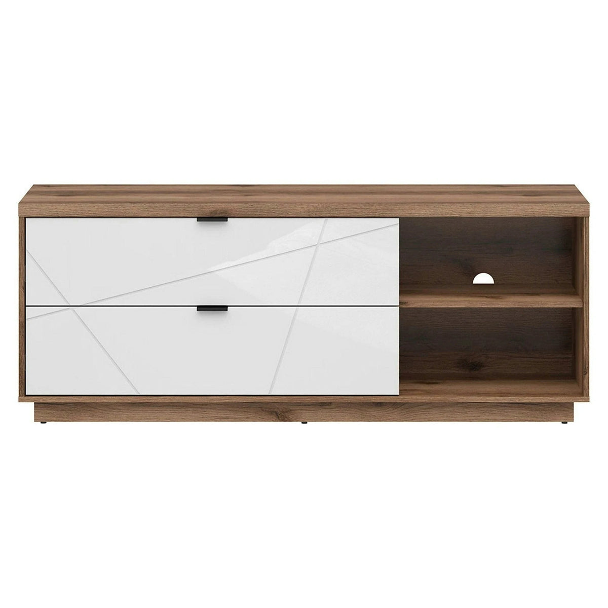Comoda TV FORN, nuc/alb lucios, PAL melaminat, 156x43x61 cm