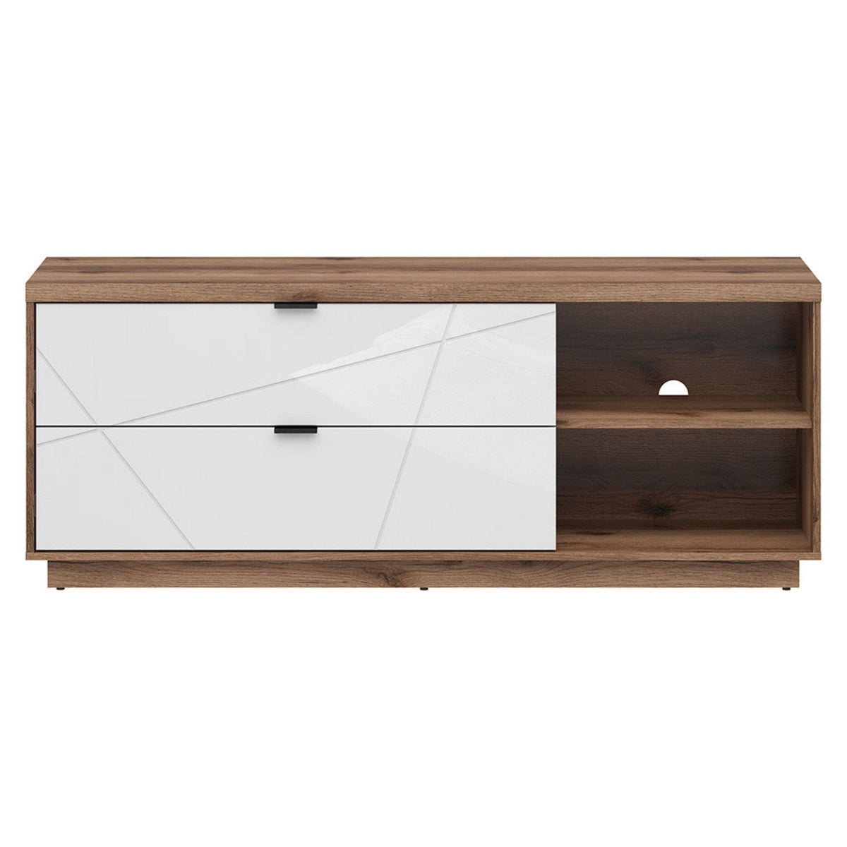 Comoda TV FORN, nuc/alb lucios, PAL melaminat, 156x43x61 cm