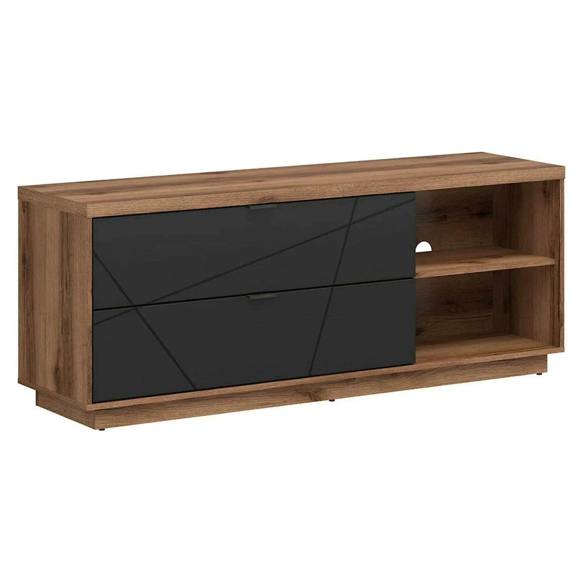 Comoda TV FORN, nuc/negru mat, PAL melaminat, 156x43x61 cm