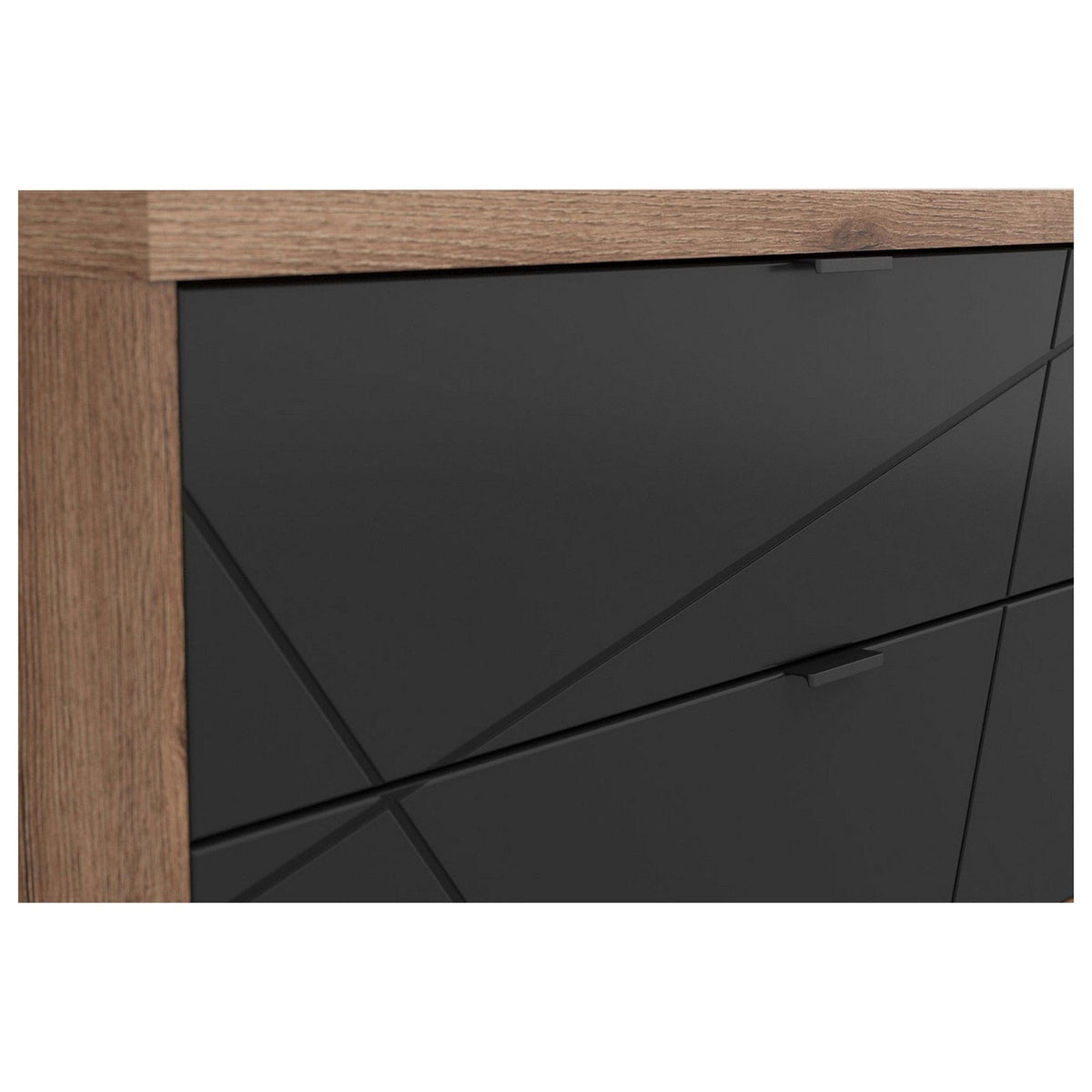 Comoda TV FORN, nuc/negru mat, PAL melaminat, 156x43x61 cm