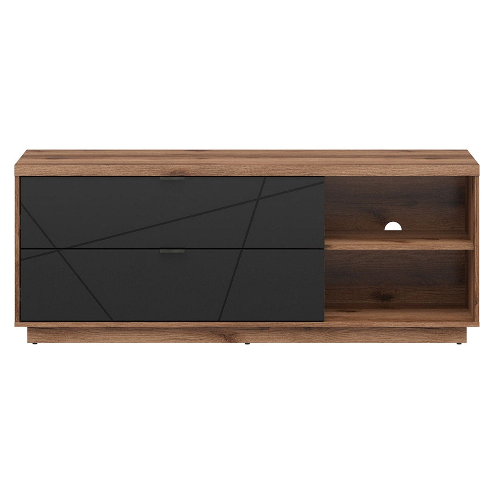 Comoda TV FORN, nuc/negru mat, PAL melaminat, 156x43x61 cm