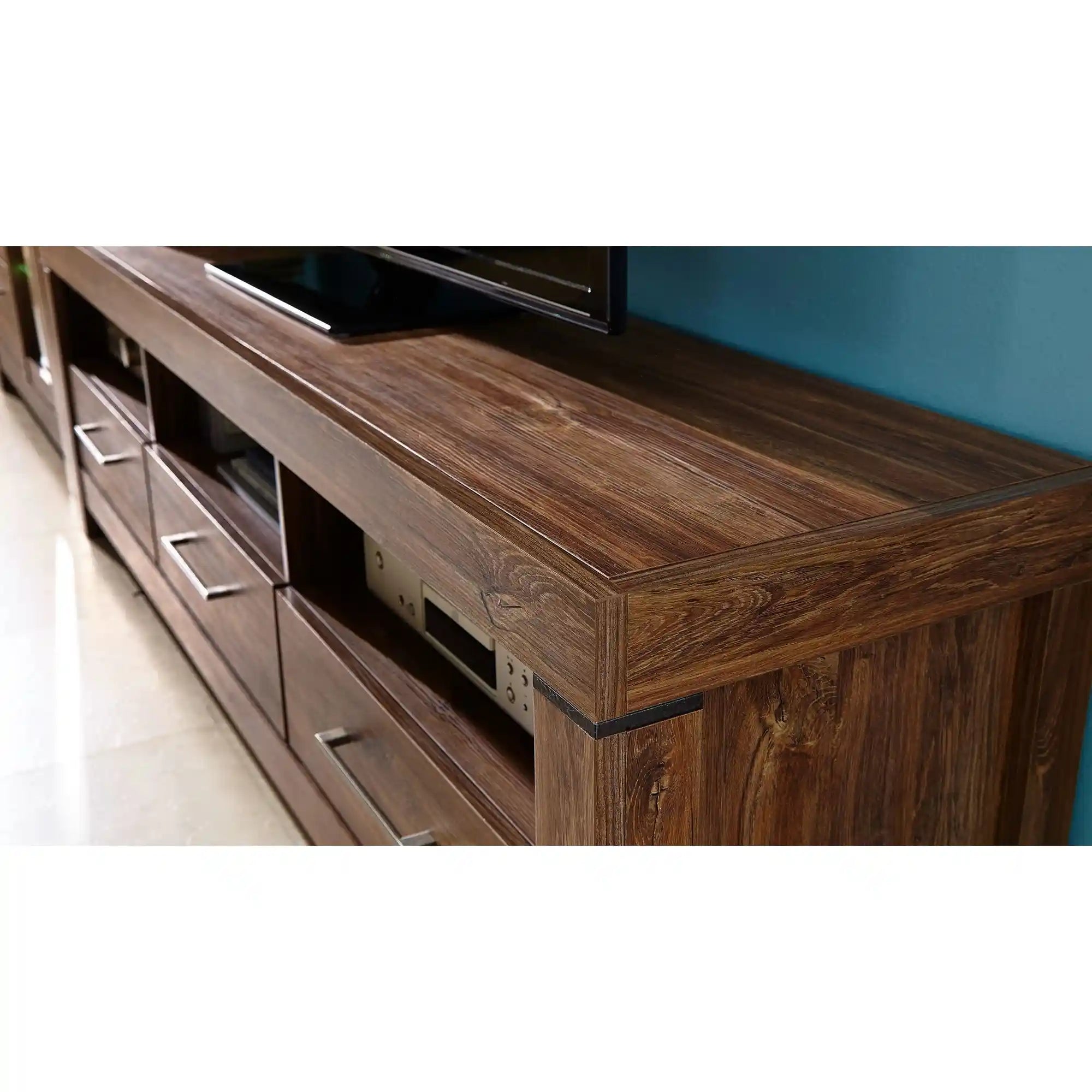 Comoda TV GENT, stejar, PAL, cu iluminare LED, 200x54x60 cm