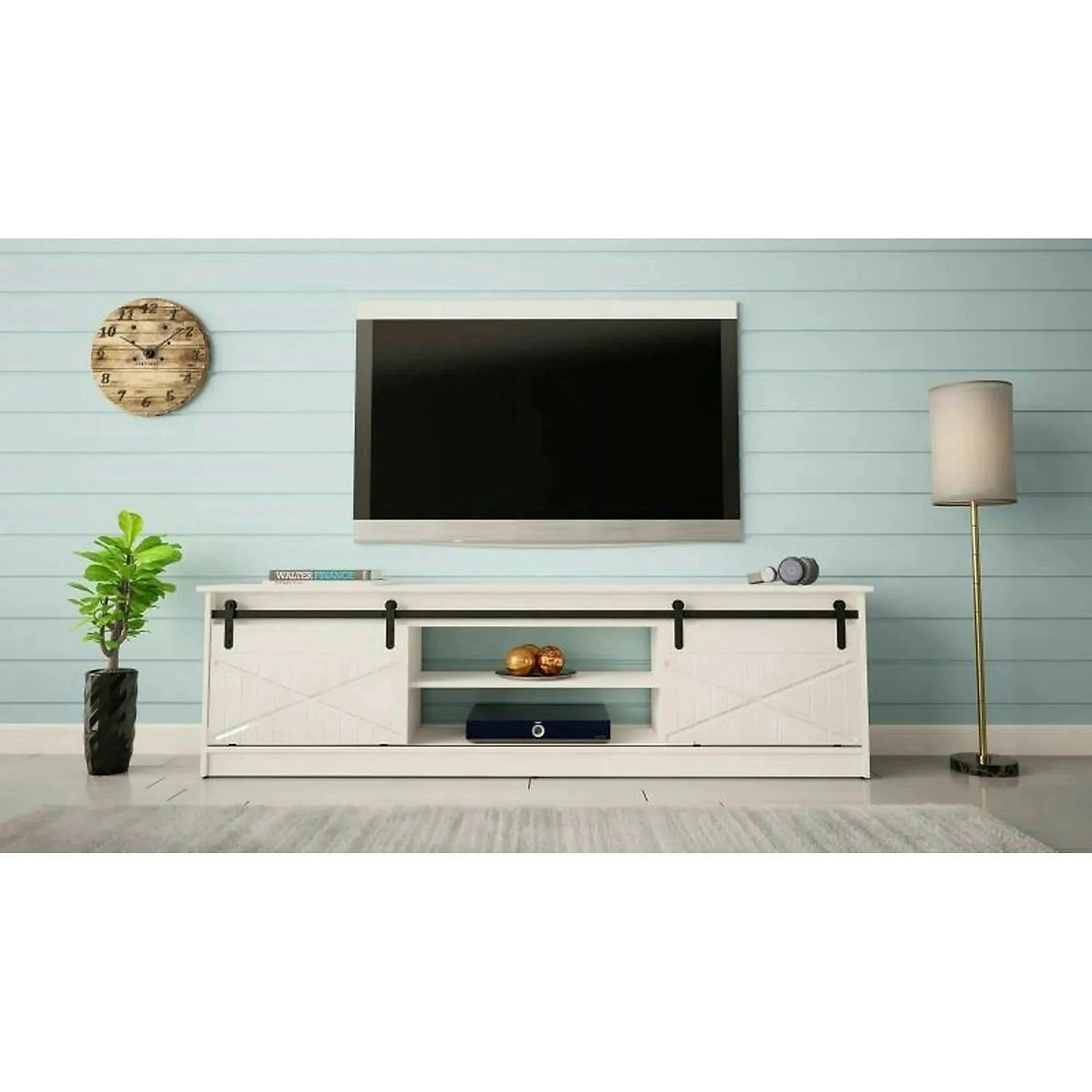 Comoda TV GRANERO, alb, PAL laminat, 200x35x57 cm