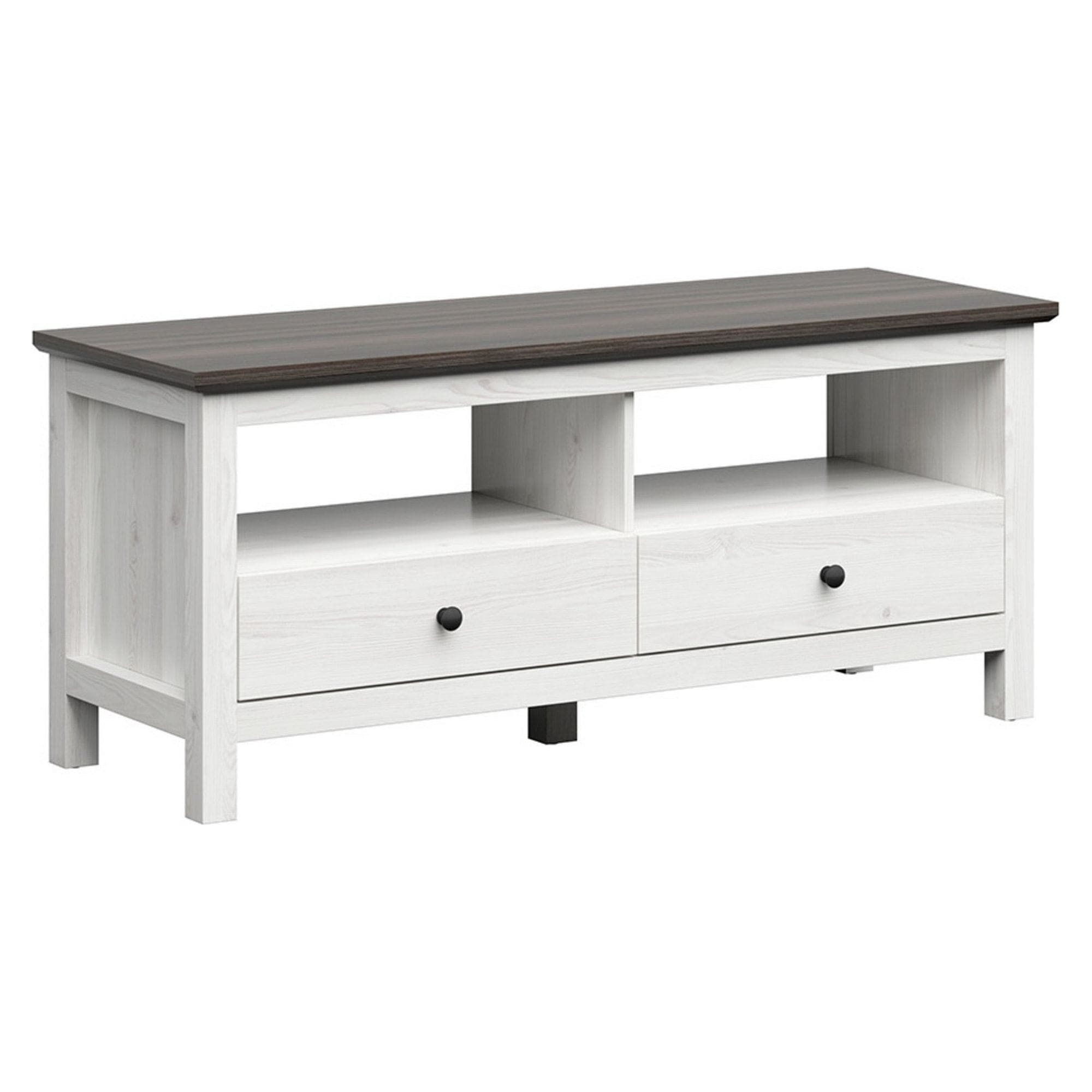 Comoda TV HESEN, alb/pin larico, PAL, 137x47x59 cm