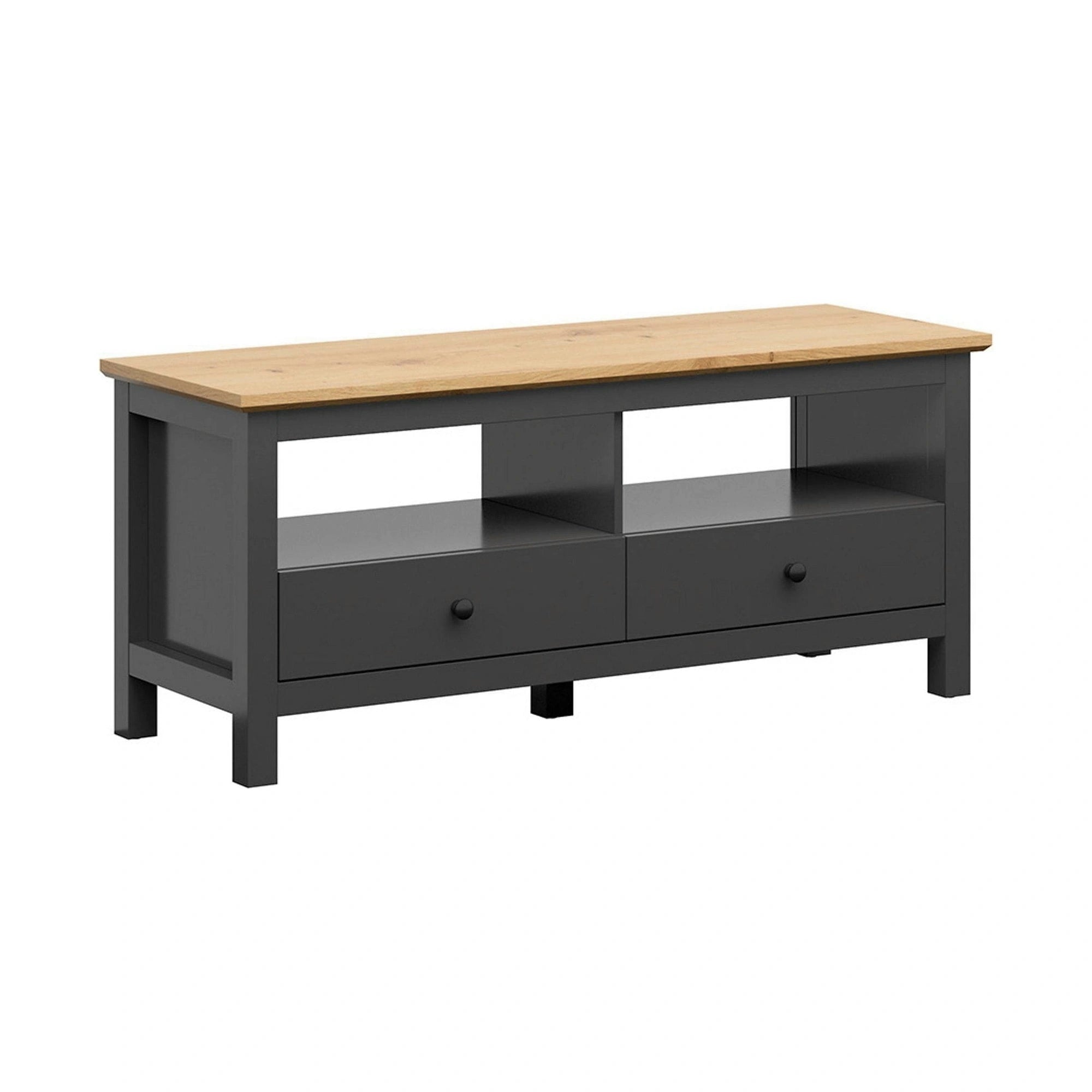 Comoda TV HESEN, gri grafit/stejar artisan, PAL melaminat, 137x47x59 cm