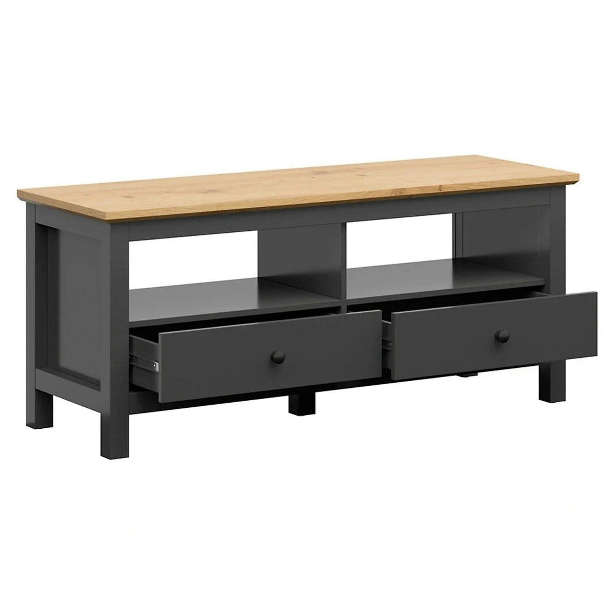 Comoda TV HESEN, gri grafit/stejar artisan, PAL melaminat, 137x47x59 cm