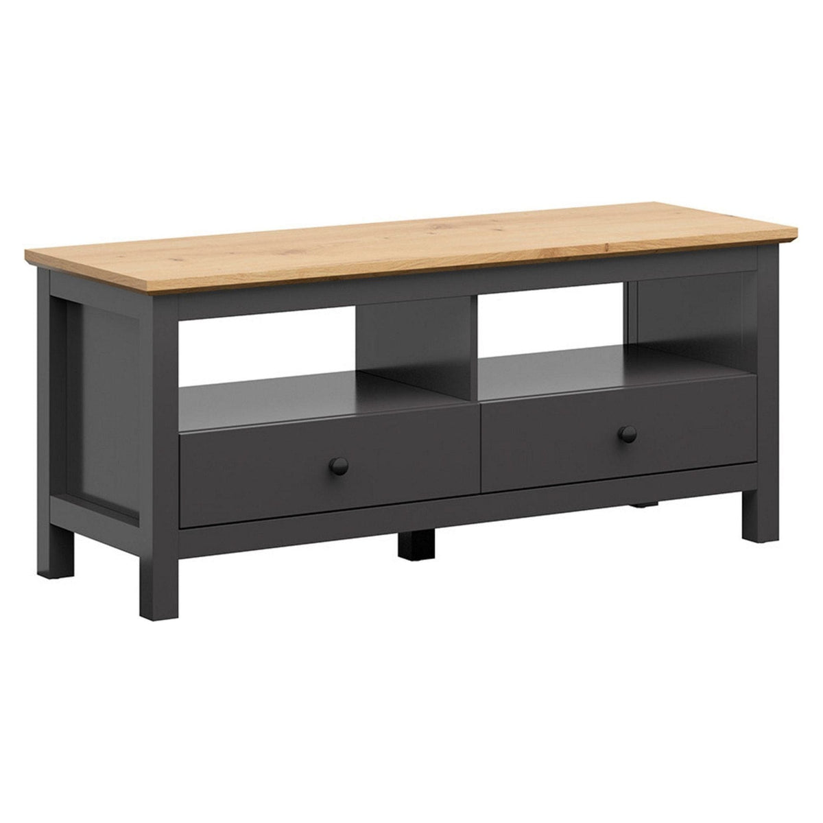 Comoda TV HESEN, gri grafit/stejar artisan, PAL melaminat, 137x47x59 cm