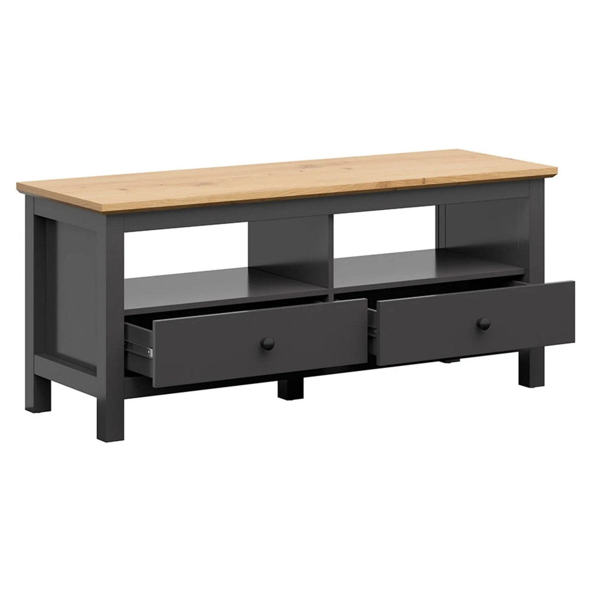 Comoda TV HESEN, gri grafit/stejar artisan, PAL melaminat, 137x47x59 cm