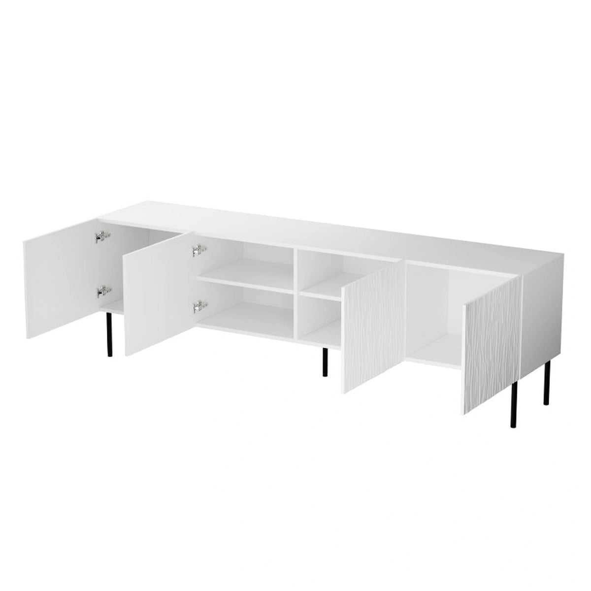 Comoda TV JUNGLE, alb mat, PAL laminat, 190x41x60 cm