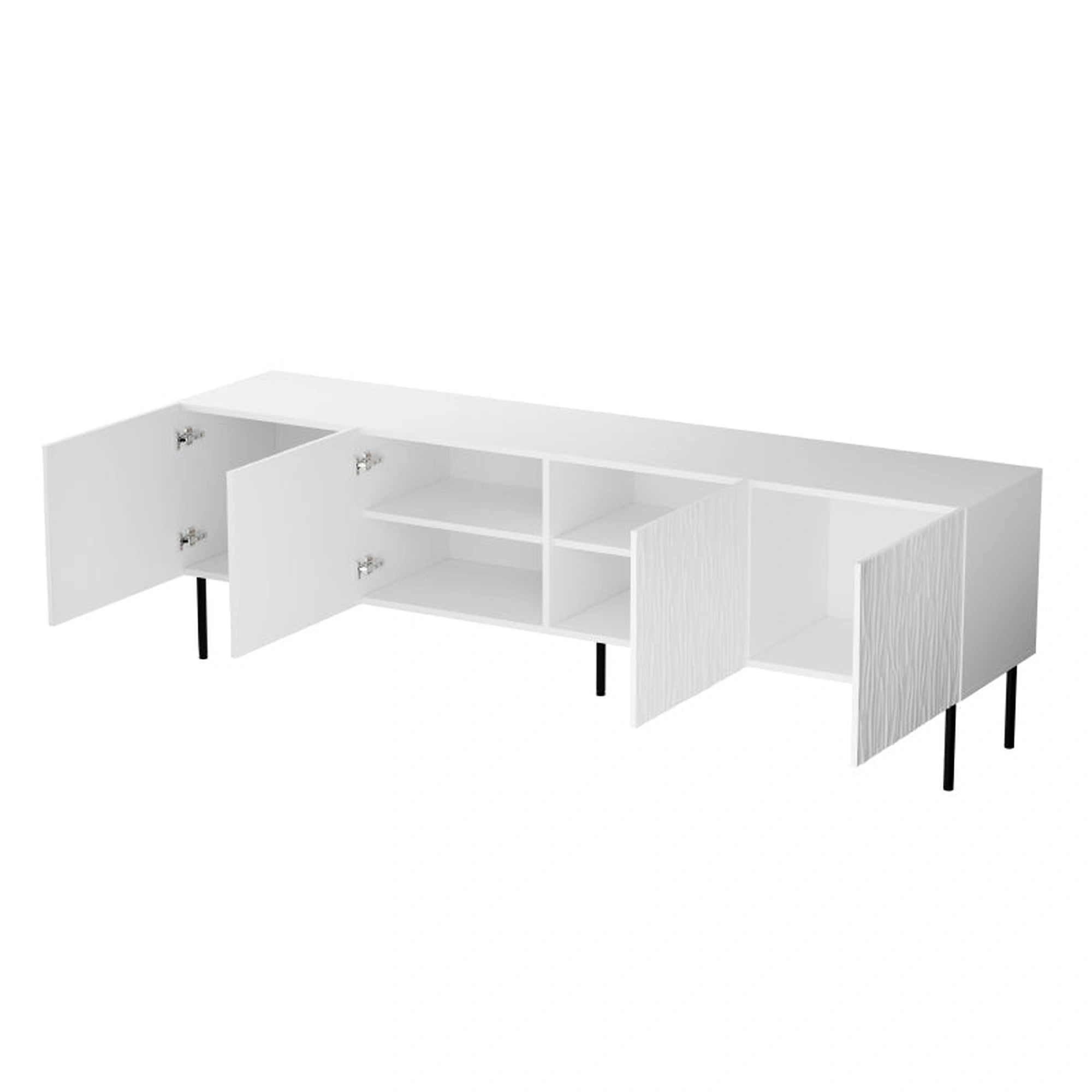 Comoda TV JUNGLE, alb mat, PAL laminat, 190x41x60 cm