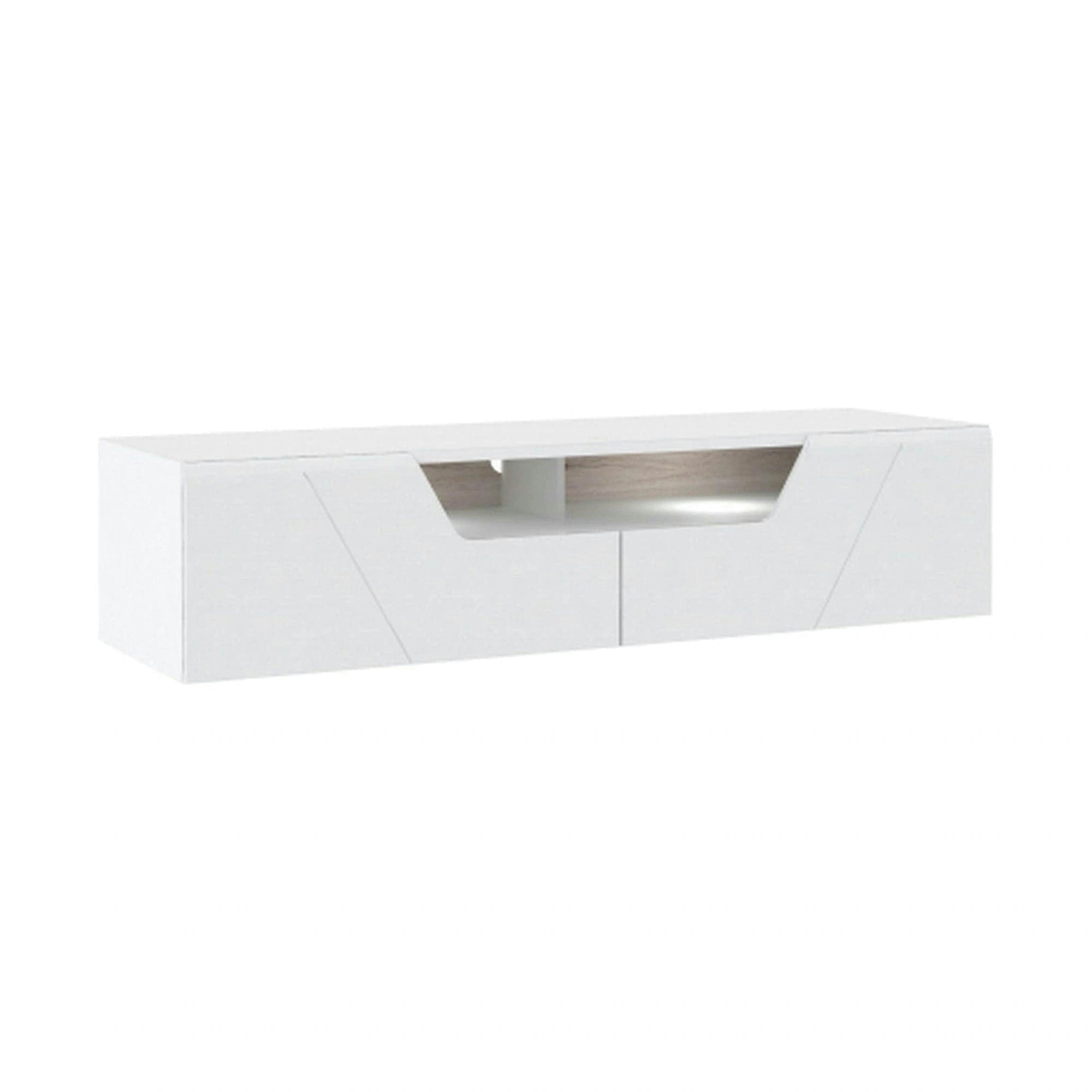 Comoda TV KANDO, alb, PAL, 160x50x38 cm