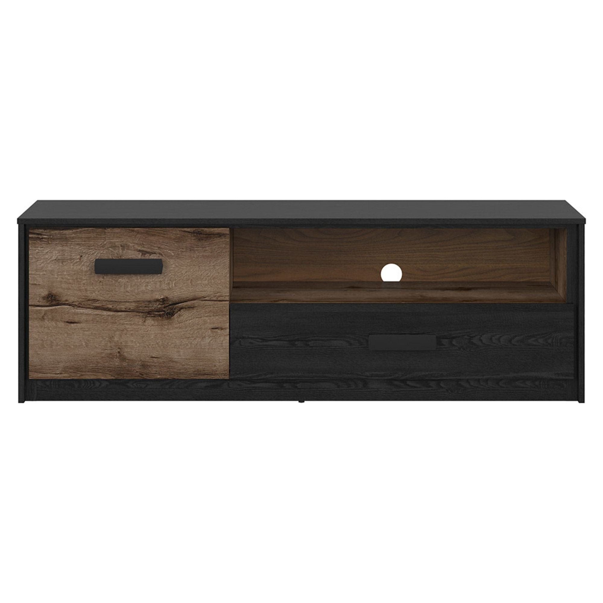 Comoda TV KASSEL, nuc/negru, PAL, 150x41x49 cm