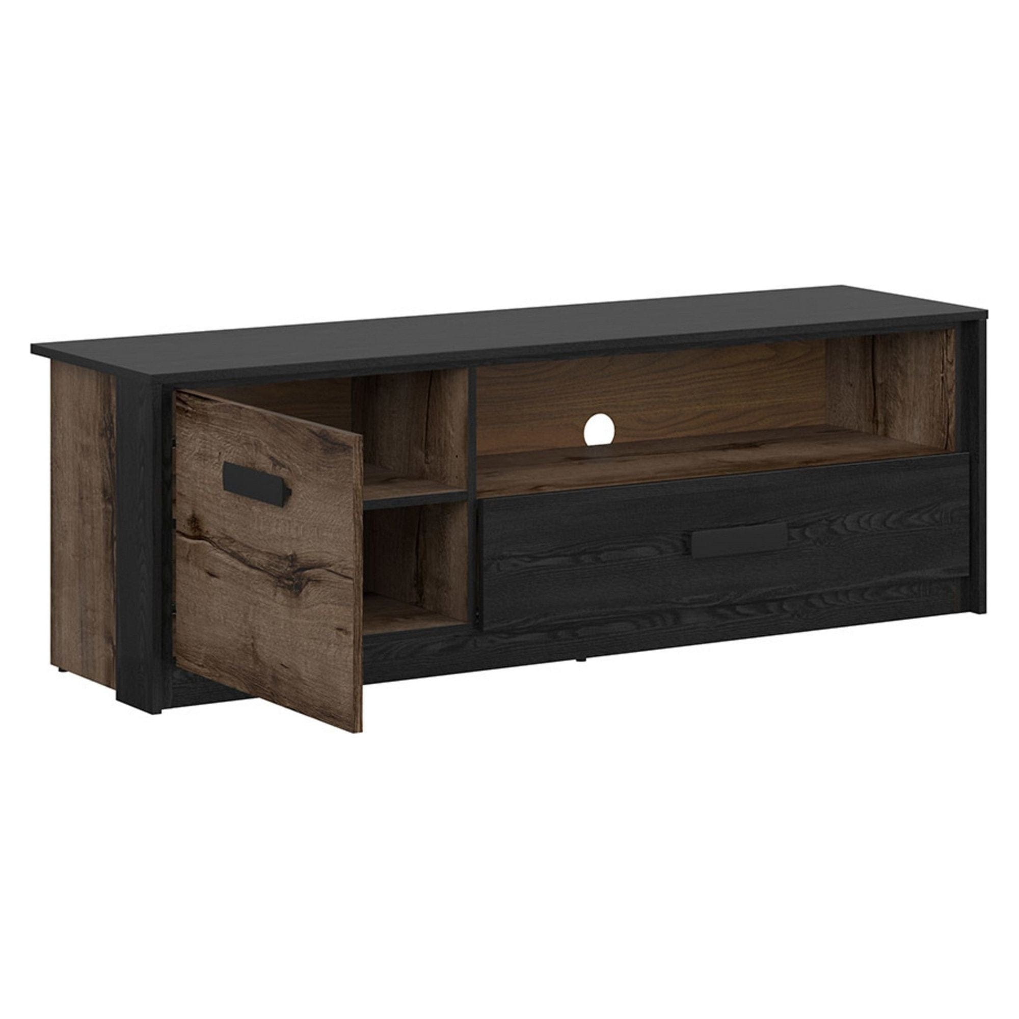 Comoda TV KASSEL, nuc/negru, PAL, 150x41x49 cm