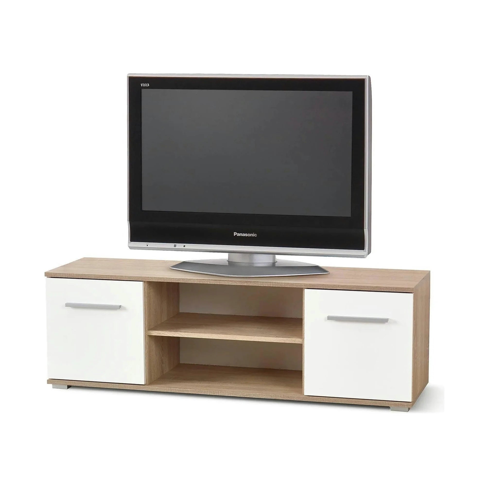 Comoda TV LIMA, alb/stejar sonoma, PAL laminat, 137x40x44 cm