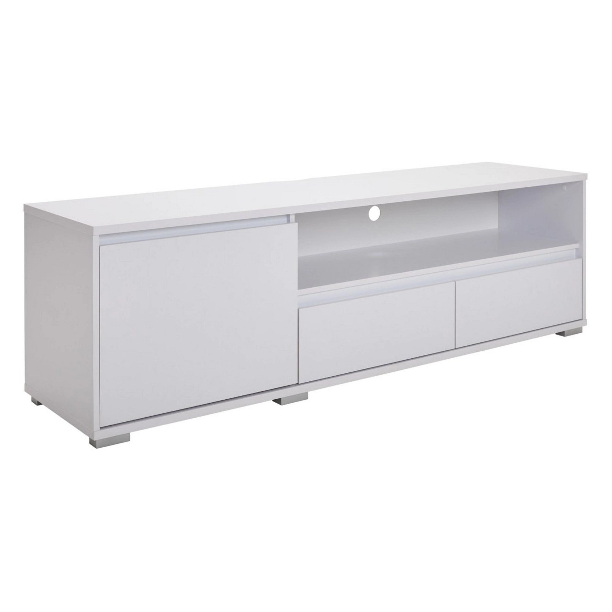 Comoda TV LINE, alb, PAL, 180x48x55 cm