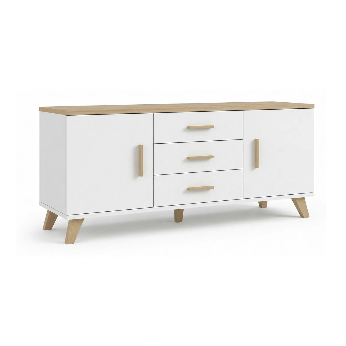 Comoda TV LOTTA, alb/stejar sonoma, PAL, 150x45x69 cm