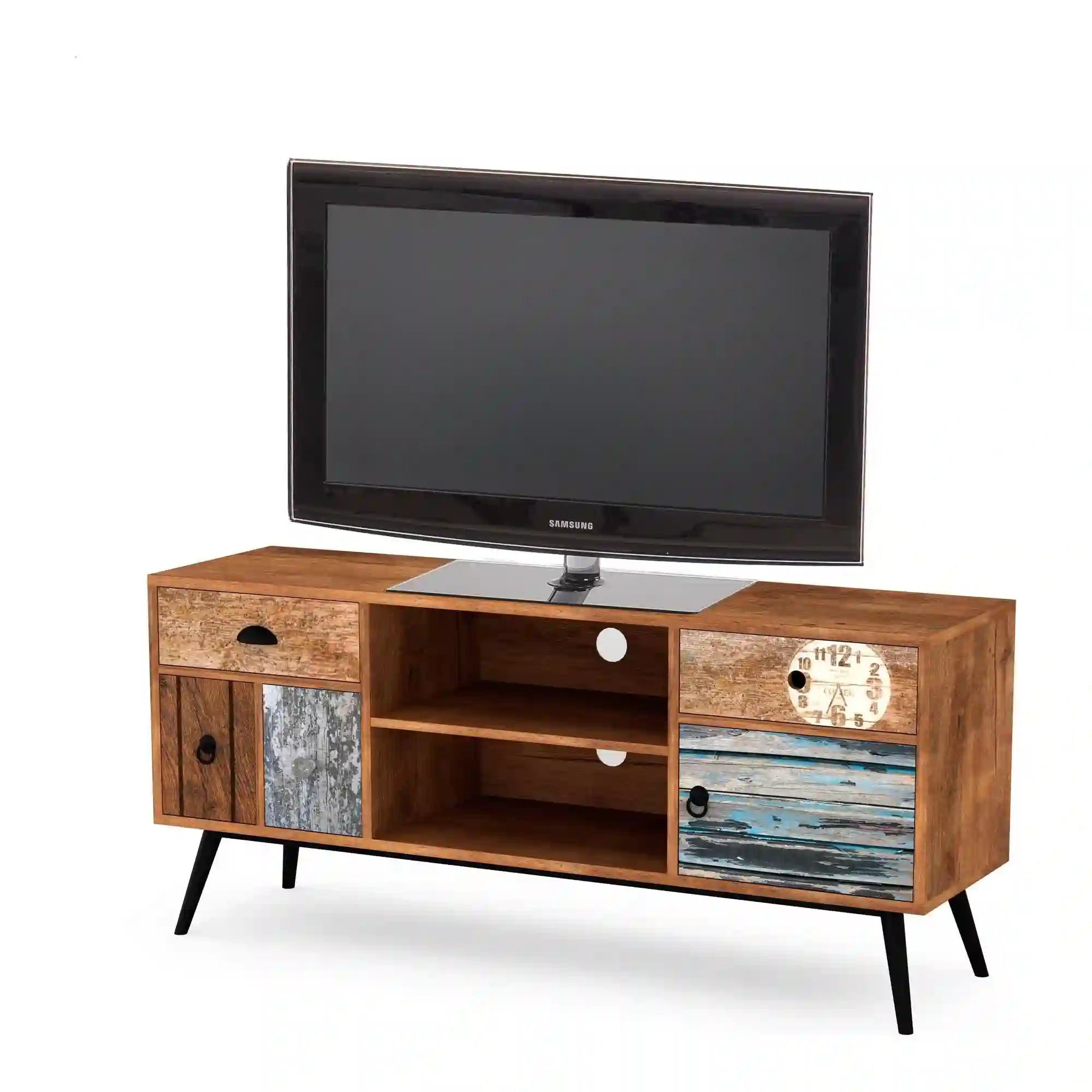 Comoda TV MEZO, multicolor, PAL/otel, 120x39x60 cm