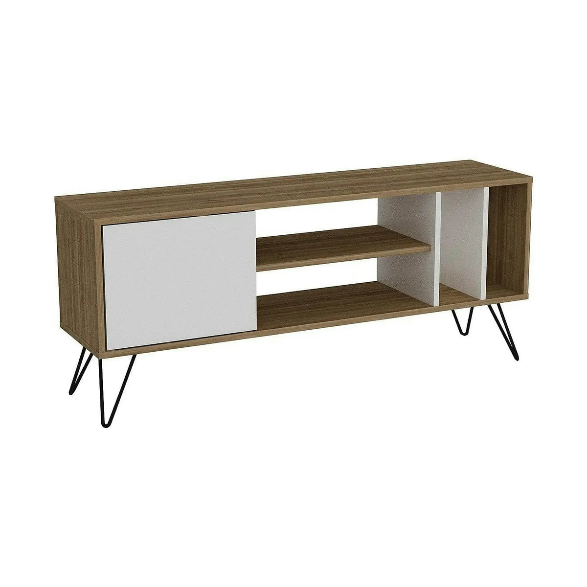 Comoda TV MISTICO-140, nuc/negru/alb, PAL melaminat, 140x36x59 cm