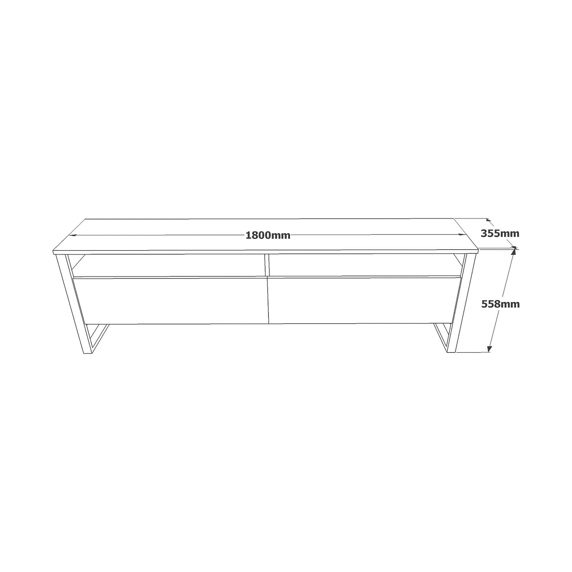 Comoda TV ML19-A, pin atlantic, PAL melaminat/plastic, 180x36x56 cm