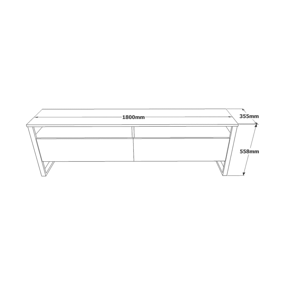 Comoda TV ML19-A, pin atlantic, PAL melaminat/plastic, 180x36x56 cm