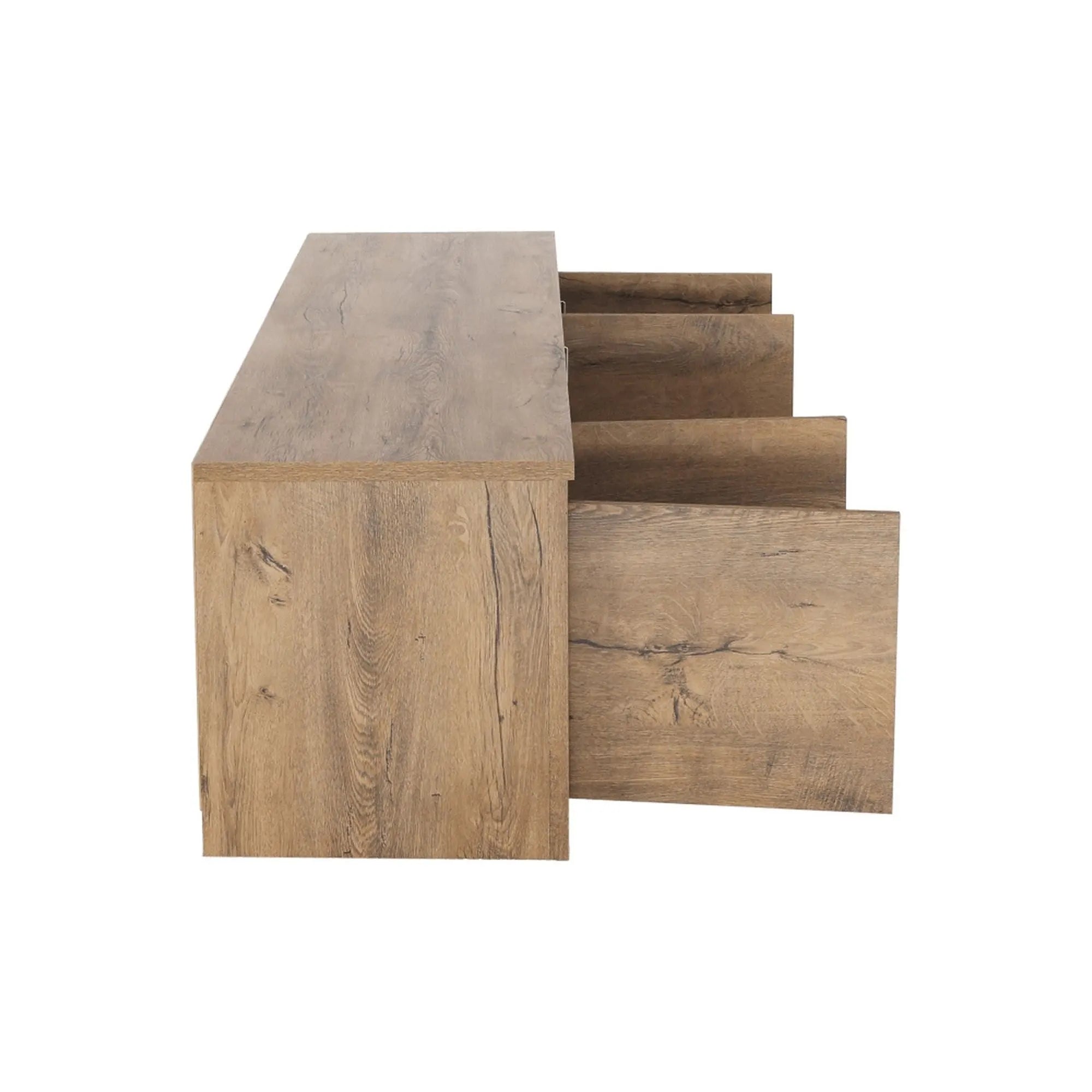 Comoda TV MONTANA K4D, stejar lefkas inchis, PAL melaminat, 170x43x48 cm