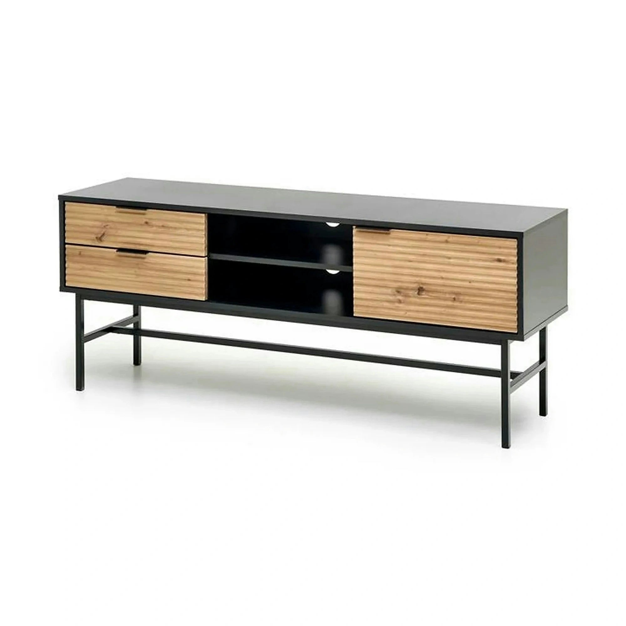 Comoda TV MURANO, stejar artisan/negru, PAL/metal, 150x40x61 cm