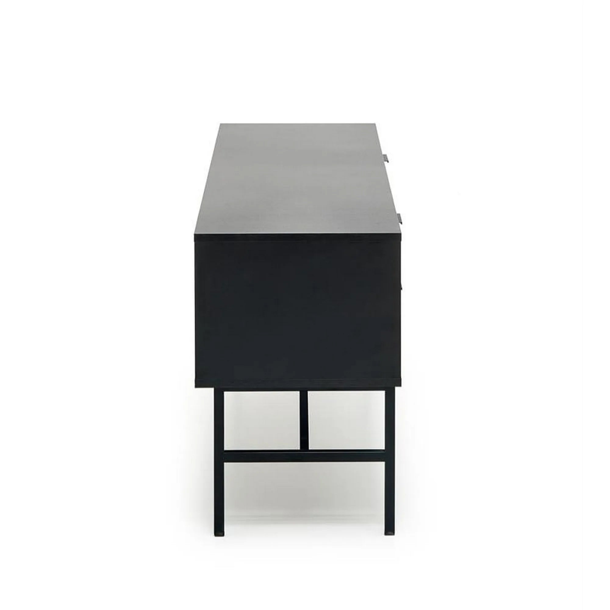 Comoda TV MURANO, stejar artisan/negru, PAL/metal, 150x40x61 cm