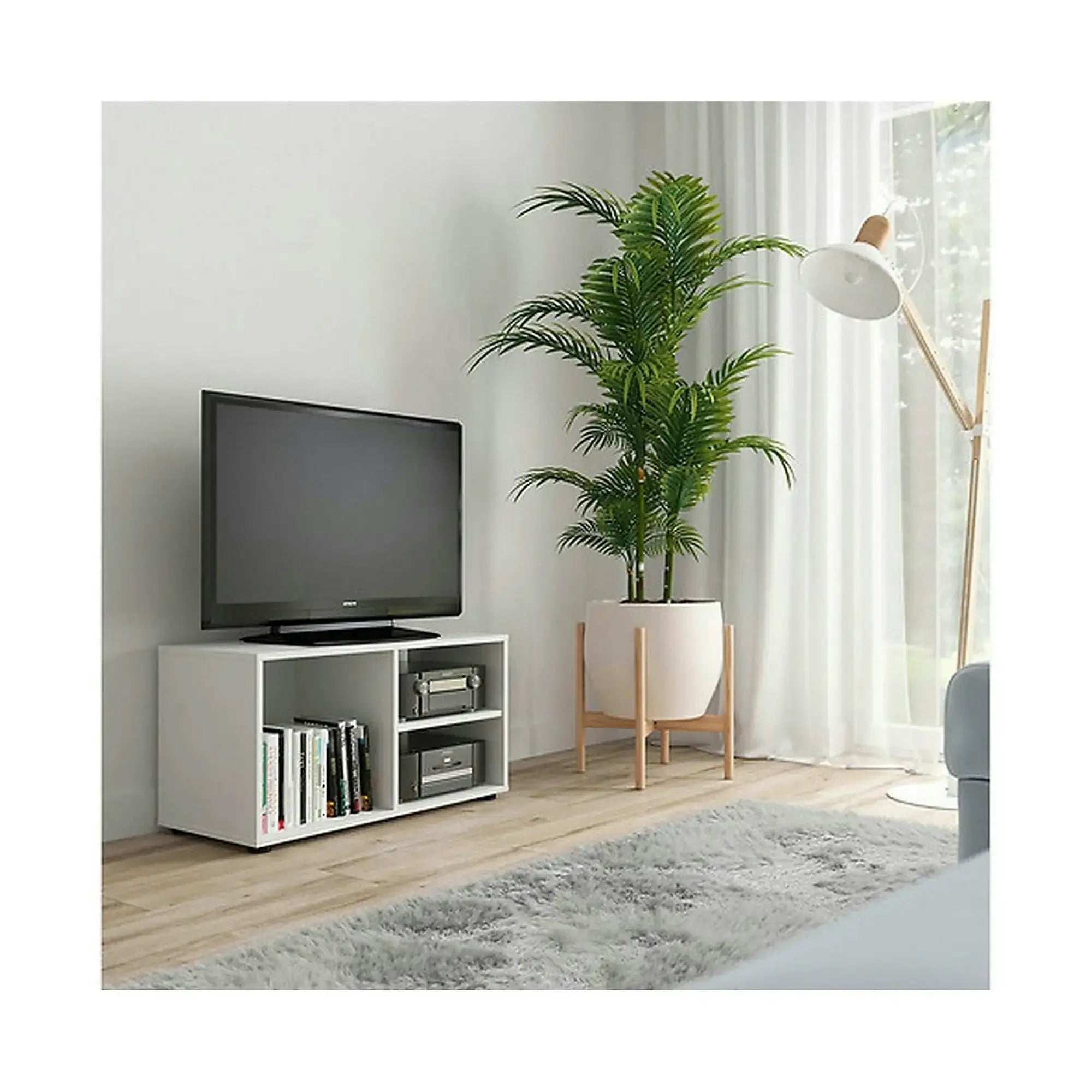 Comoda TV NENO, alb, PAL, 80x35.5x42 cm