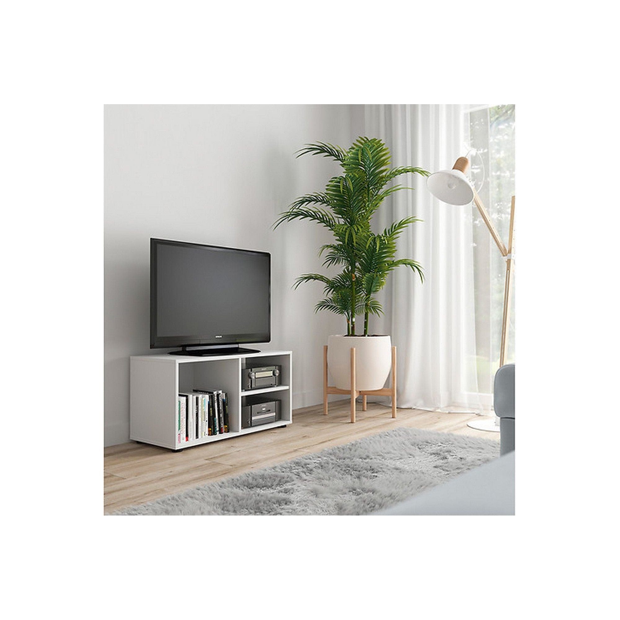 Comoda TV NENO, alb, PAL, 80x35.5x42 cm