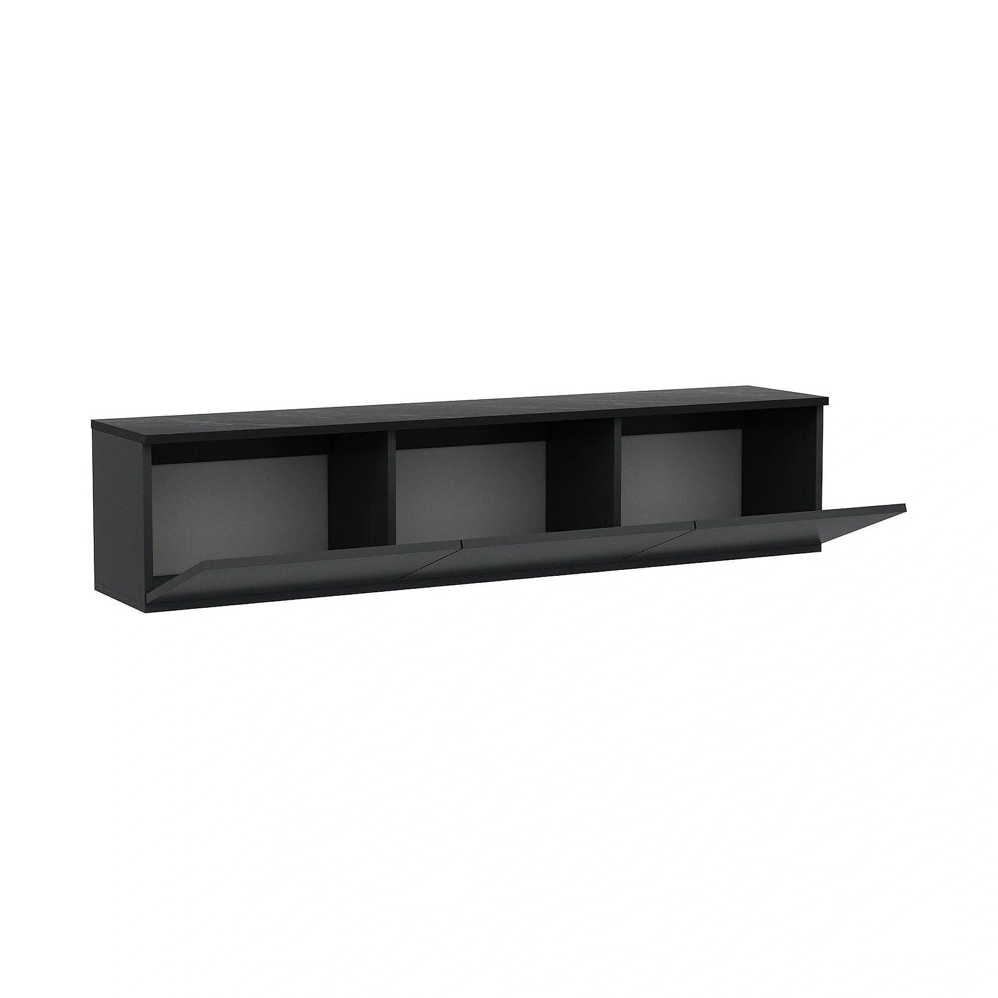 Comoda TV NEON ILLUMINATED, gri antracit, PAL melaminat, 160x32x35 cm