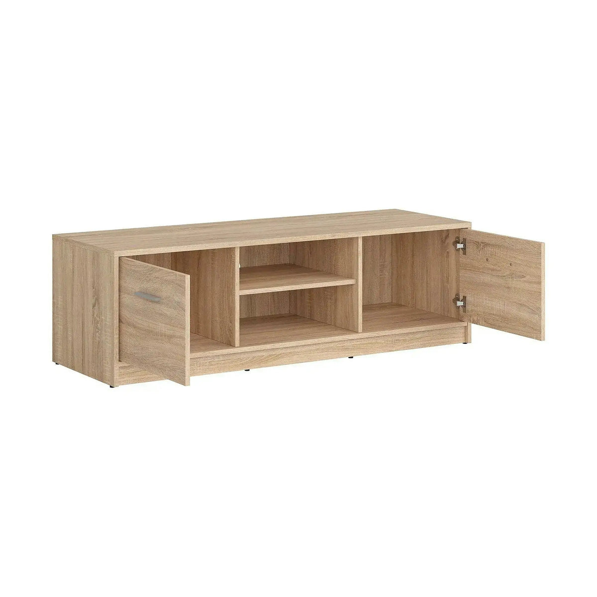 Comoda TV NEPO PLUS, stejar sonoma, PAL laminat, cu 2 usi, 139x47x43 cm