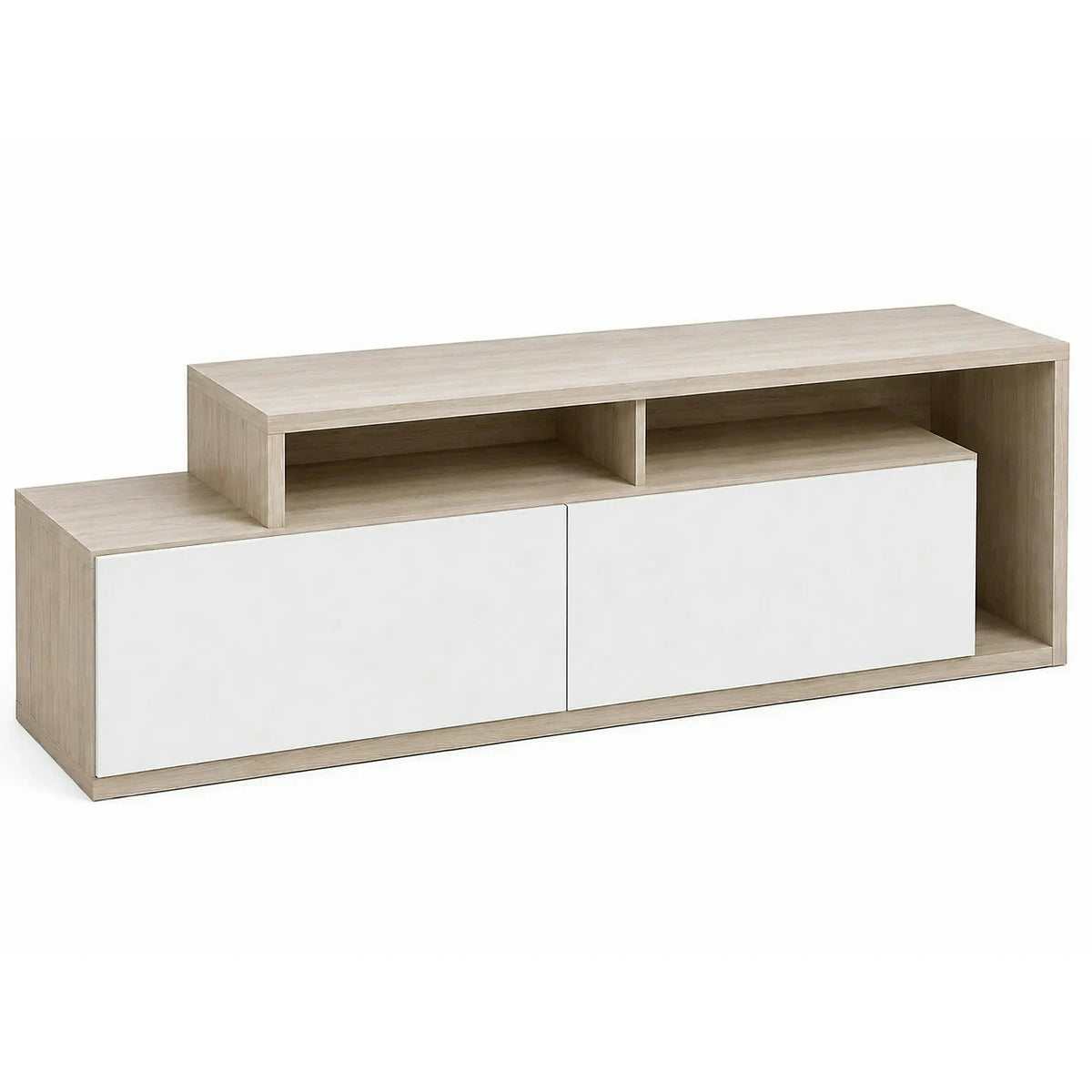 Comoda TV Nexera, stejar deschis/alb, PAL melaminat, 150x35x43 cm