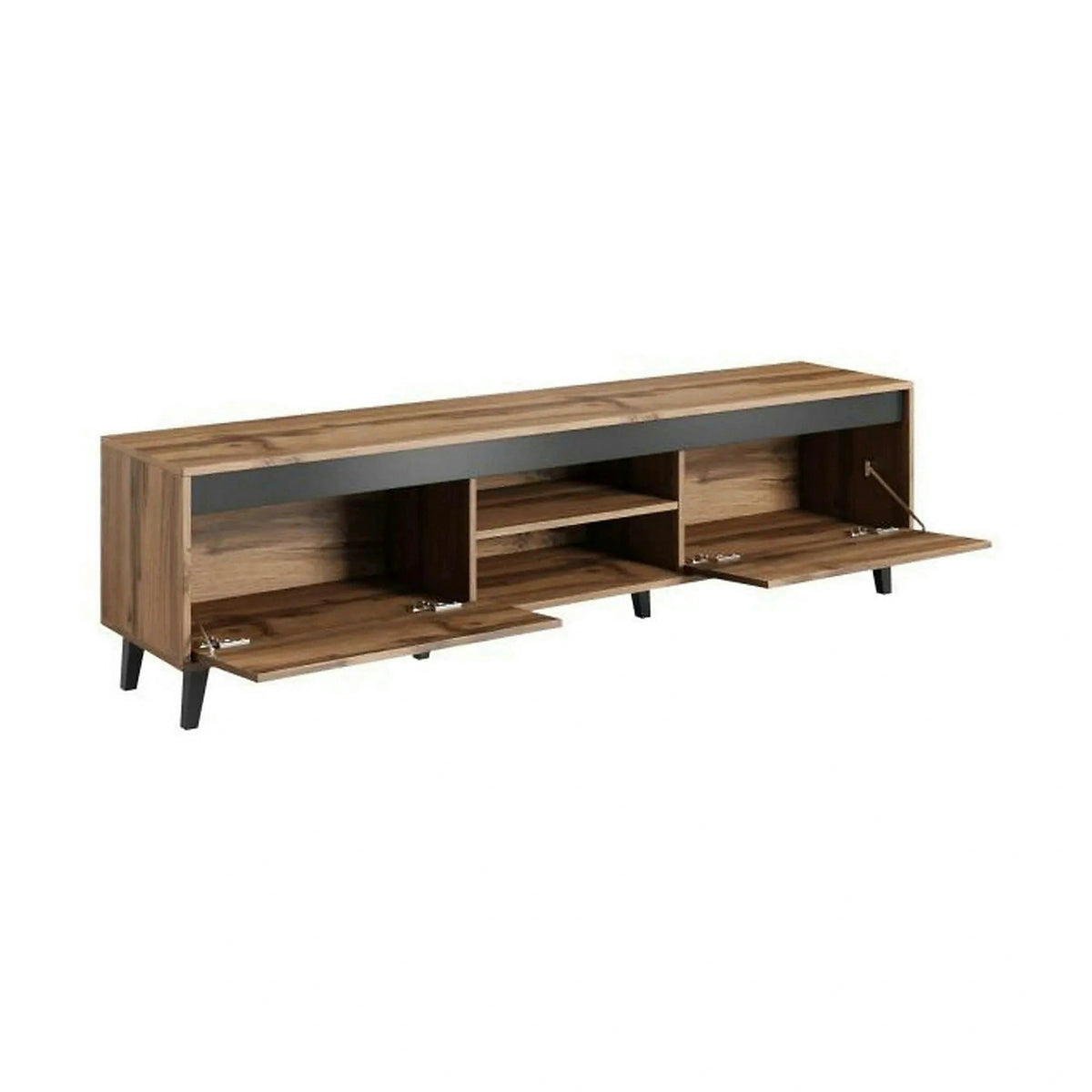 Comoda TV NORD, stejar wotan/gri antracit, PAL laminat, 170x38x49 cm