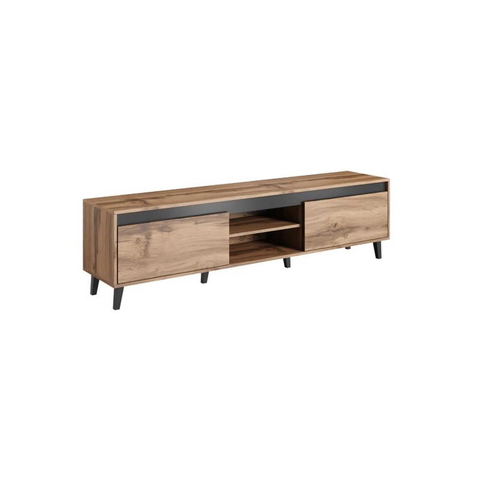 Comoda TV NORD, stejar wotan/gri antracit, PAL laminat, 170x38x49 cm