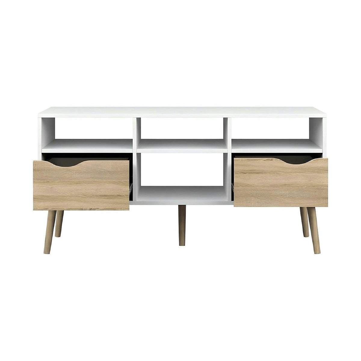 Comoda TV OSLO 75391, stejar sonoma/alb, PAL melaminat, 117x39x57 cm