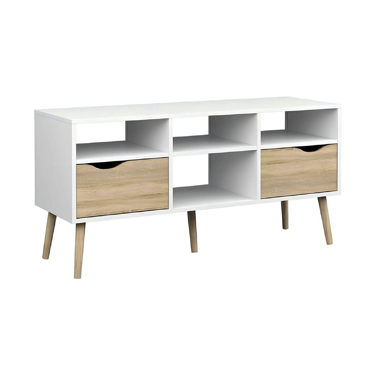 Comoda TV OSLO 75391, stejar sonoma/alb, PAL melaminat, 117x39x57 cm