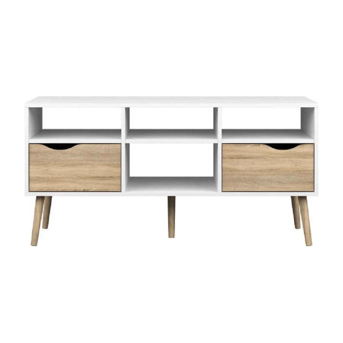 Comoda TV OSLO 75391, stejar sonoma/alb, PAL melaminat, 117x39x57 cm