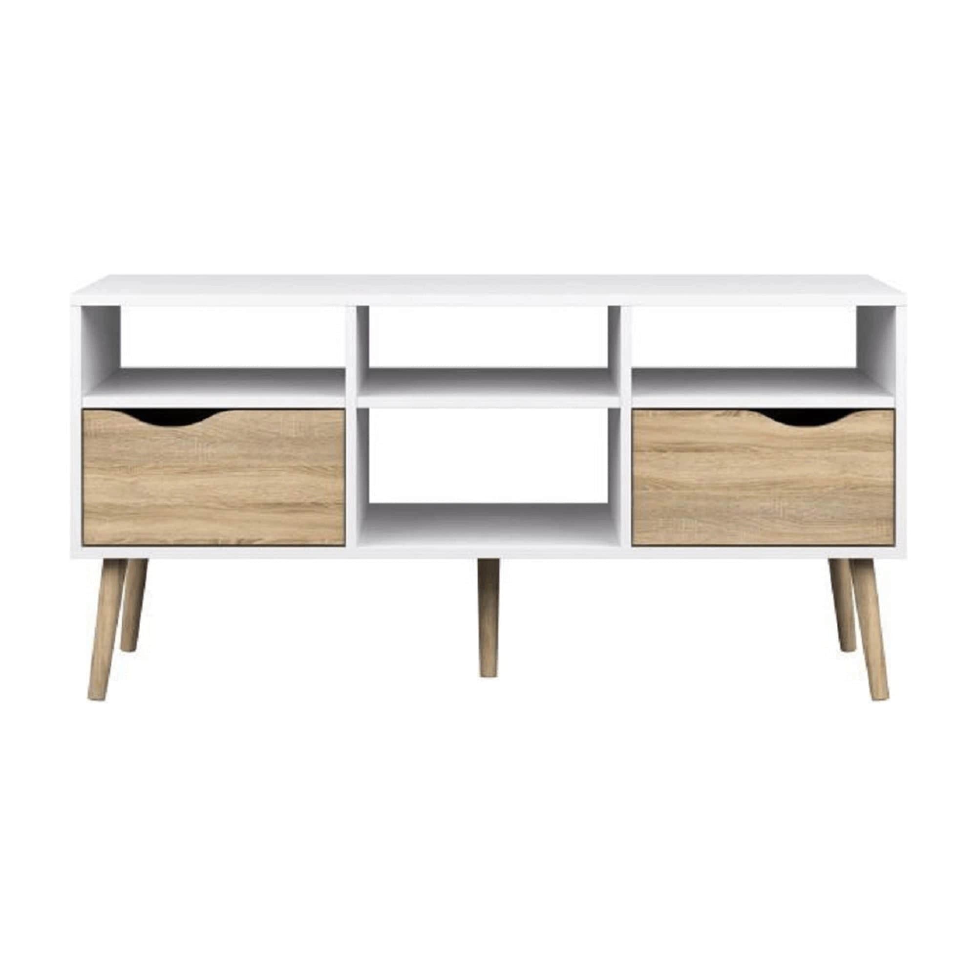 Comoda TV OSLO 75391, stejar sonoma/alb, PAL melaminat, 117x39x57 cm