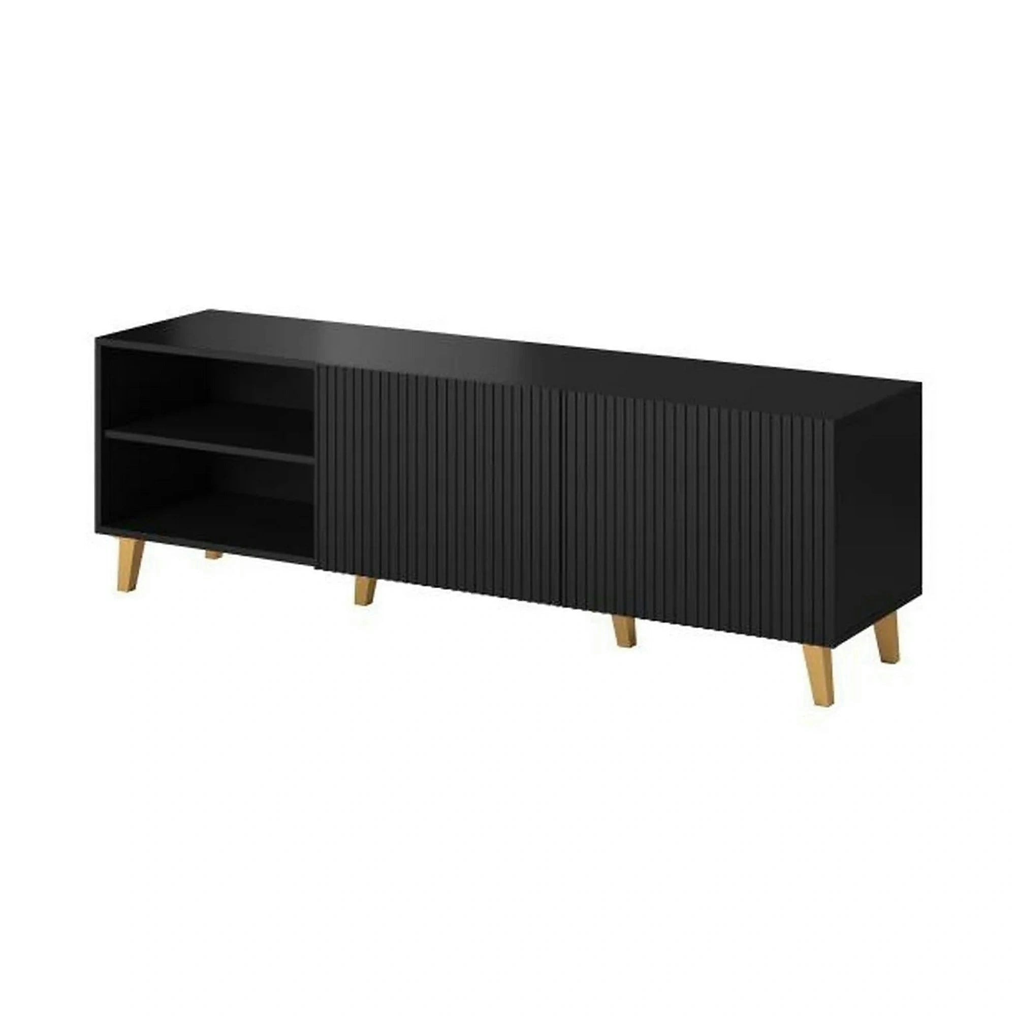 Comoda TV PAFOS, negru, PAL laminat, 150x40x52 cm