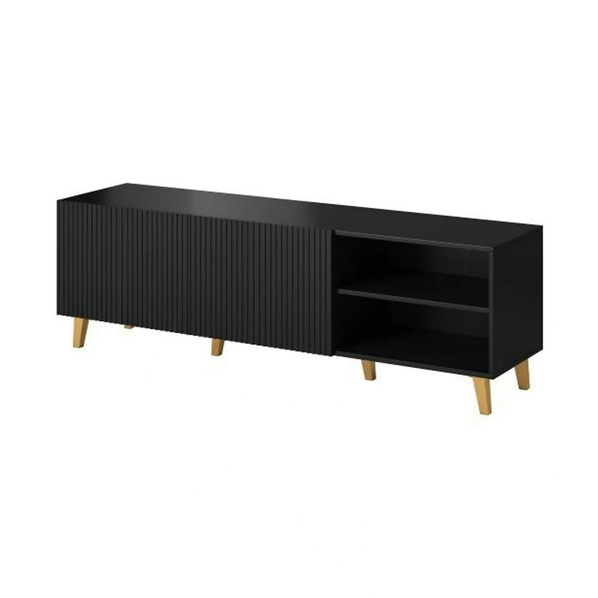 Comoda TV PAFOS, negru, PAL laminat, 150x40x52 cm