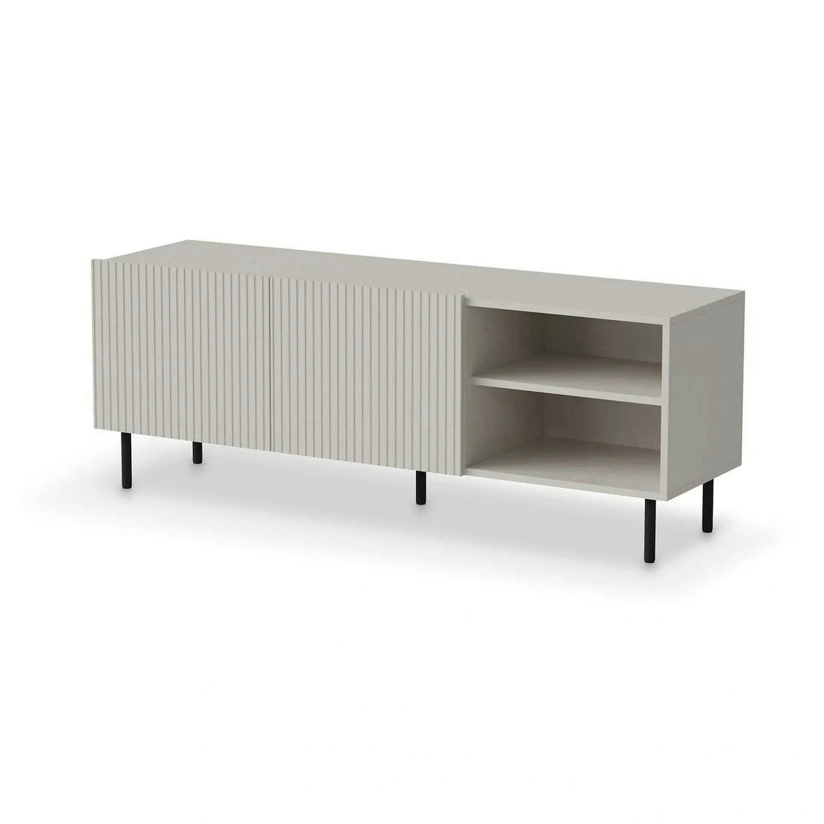 Comoda TV PAXOS RTV-1, casmir/negru, PAL laminat/otel, 150x40x54 cm