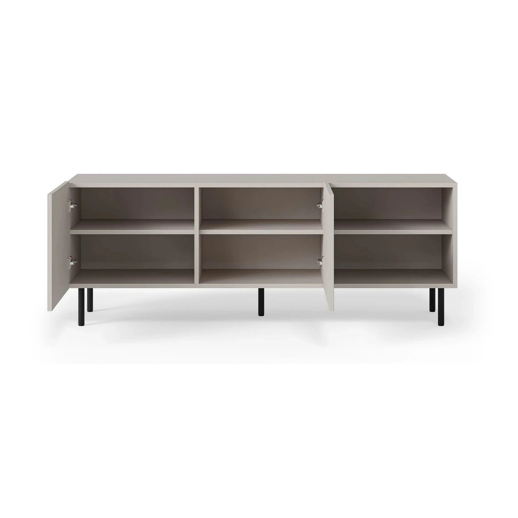 Comoda TV PAXOS RTV-1, casmir/negru, PAL laminat/otel, 150x40x54 cm