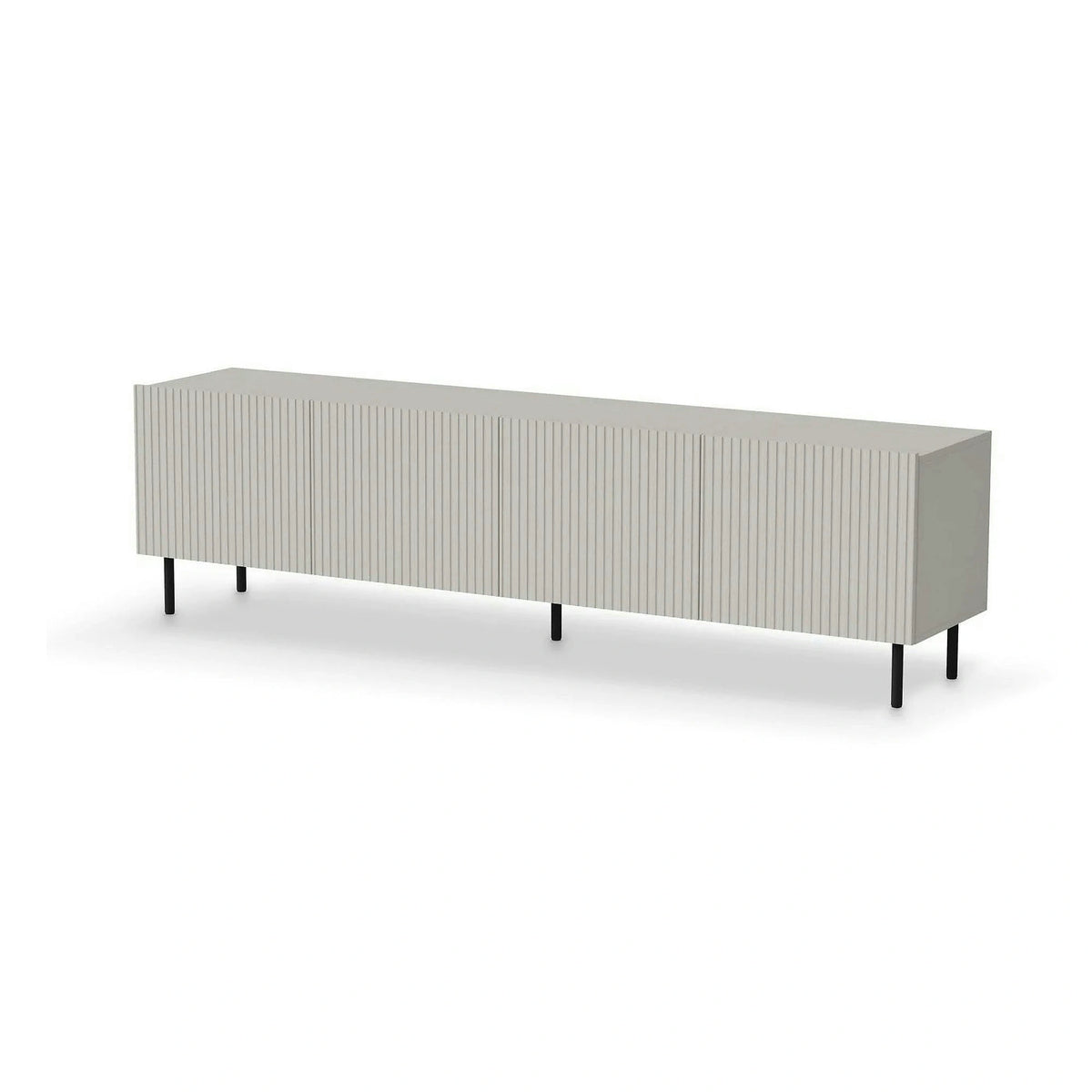 Comoda TV PAXOS RTV-2, casmir/negru, PAL laminat/otel, 200x40x54 cm